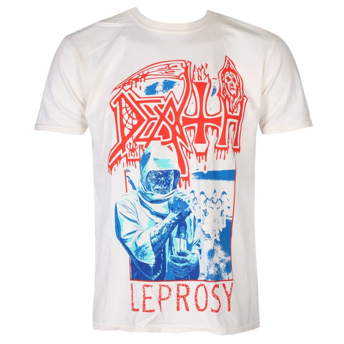 Men's T-shirt DEATH - LEPROSY BLUE & RED - OFF WHITE - PLASTIC HEAD 3 Men's T-shirt DEATH - LEPROSY BLUE & RED - OFF WHITE - PLASTIC HEAD