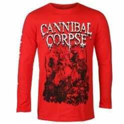 Men's Long Sleeve T-shirt CANNIBAL CORPSE - PILE OF SKULLS - RED - PLASTIC HEAD