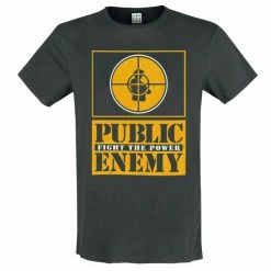Men's T-shirt PUBLIC ENEMY - YELLOW FIGHT THE POWER - CHARCOAL - AMPLIFIED