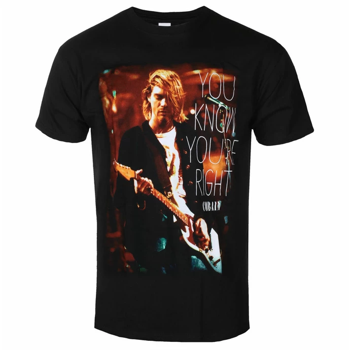 Men's T-shirt Nirvana - Kurt Cobain - You Know You're Right - Black - ROCK OFF 3 Men's T-shirt Nirvana - Kurt Cobain - You Know You're Right - Black - ROCK OFF