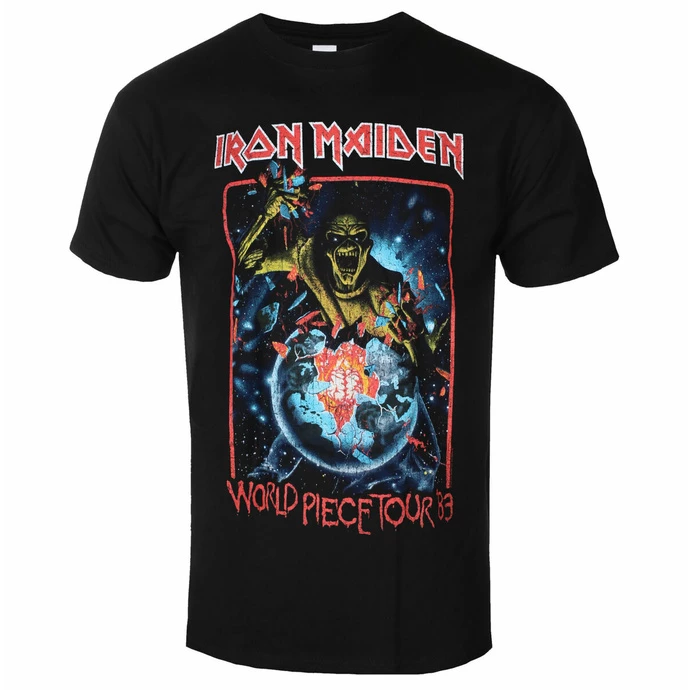 Men's T-shirt Iron Maiden - World Piece To Ur '83 V1 BL - ROCK OFF 3 Men's T-shirt Iron Maiden - World Piece To Ur '83 V1 BL - ROCK OFF