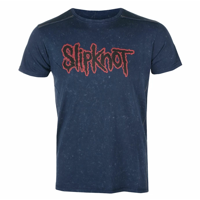 Men's T-shirt Slipknot - Logo Snow Wash NAVY - ROCK OFF 3 Men's T-shirt Slipknot - Logo Snow Wash NAVY - ROCK OFF