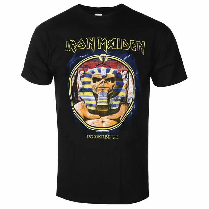 Men's T-shirt Iron Maiden - Powerslave Mummy Circle BL - ROCK OFF 3 Men's T-shirt Iron Maiden - Powerslave Mummy Circle BL - ROCK OFF