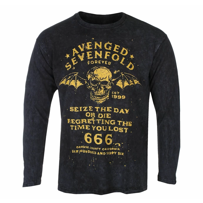 Men's Long-sleeved T-shirt Avenged Sevenfold - Sieze The Day - BLACK - ROCK OFF 3 Men's Long-sleeved T-shirt Avenged Sevenfold - Sieze The Day - BLACK - ROCK OFF