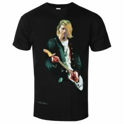 Men's T-shirt Nirvana - Kurt Cobain - Guitar Photo Colour - BLACK - ROCK OFF
