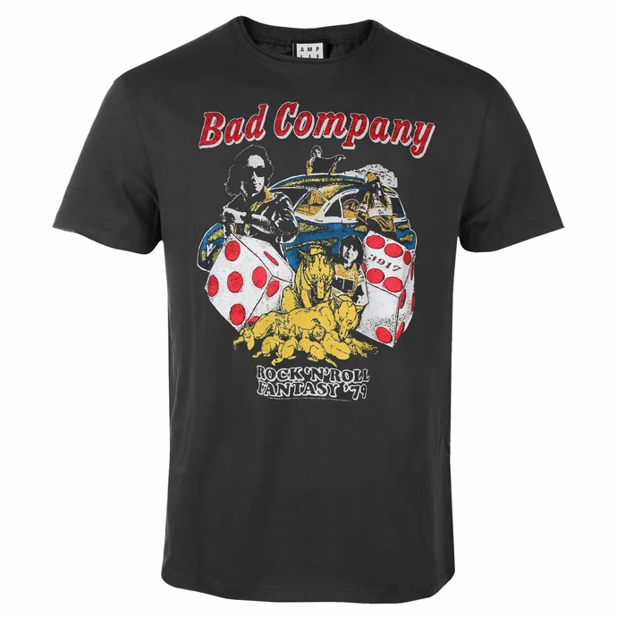 Men's BAD COMPANY T-shirt - ROCK N ROLL FANTASY - Charcoal - AMPLIFIED 3 Men's BAD COMPANY T-shirt - ROCK N ROLL FANTASY - Charcoal - AMPLIFIED