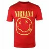 Men's T-shirt Nirvana - Yellow Smiley - RED - ROCK OFF -Men T-Shirts Online Store 130205 saw005