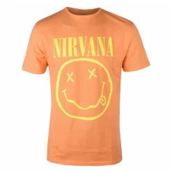 Men's T-shirt Nirvana - Yellow Smiley - ORANGE - ROCK OFF