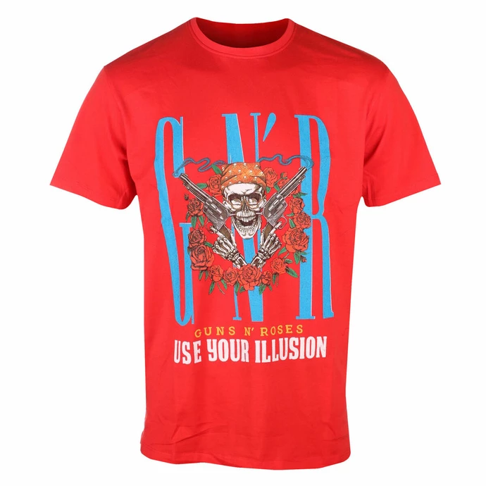 Men's T-shirt Guns N' Roses - Bandana Skull - RED - ROCK OFF 3 Men's T-shirt Guns N' Roses - Bandana Skull - RED - ROCK OFF