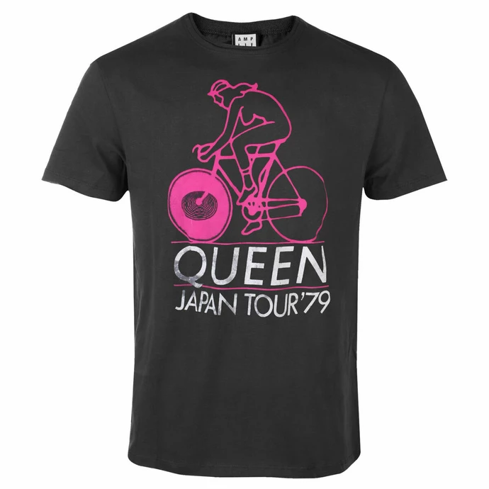 Men's T-shirt QUEEN - JAPAN TOUR 79 - CHARCOAL - AMPLIFIED 3 Men's T-shirt QUEEN - JAPAN TOUR 79 - CHARCOAL - AMPLIFIED