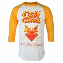 Men's T-shirt With 3/4 Sleeves DIAMOND X OZZY OSBOURNE - Diary Of A Madman Raglan - White Mon