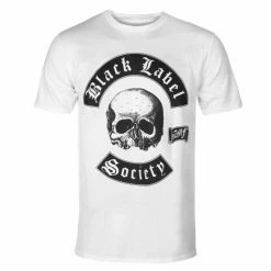 Men's T-shirt BLACK LABEL SOCIETY - SKULL LOGO - WHITE - PLASTIC HEAD