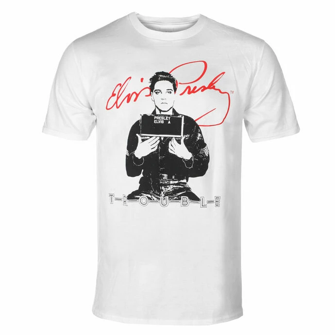 Men's T-shirt ELVIS PRESLEY - TROUBLE - WHITE - PLASTIC HEAD 3 Men's T-shirt ELVIS PRESLEY - TROUBLE - WHITE - PLASTIC HEAD
