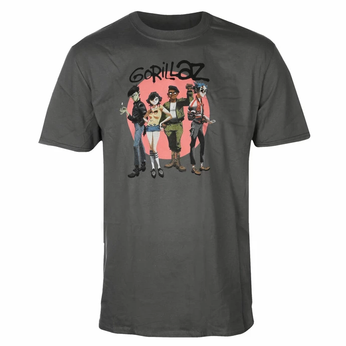 Men's T-shirt Gorillaz - Group Circle Rise - ROCK OFF 3 Men's T-shirt Gorillaz - Group Circle Rise - ROCK OFF