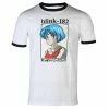 Men's T-shirt Blink 182 - Anime Ringer - WHITE - ROCK OFF -Men T-Shirts Online Store 666 040