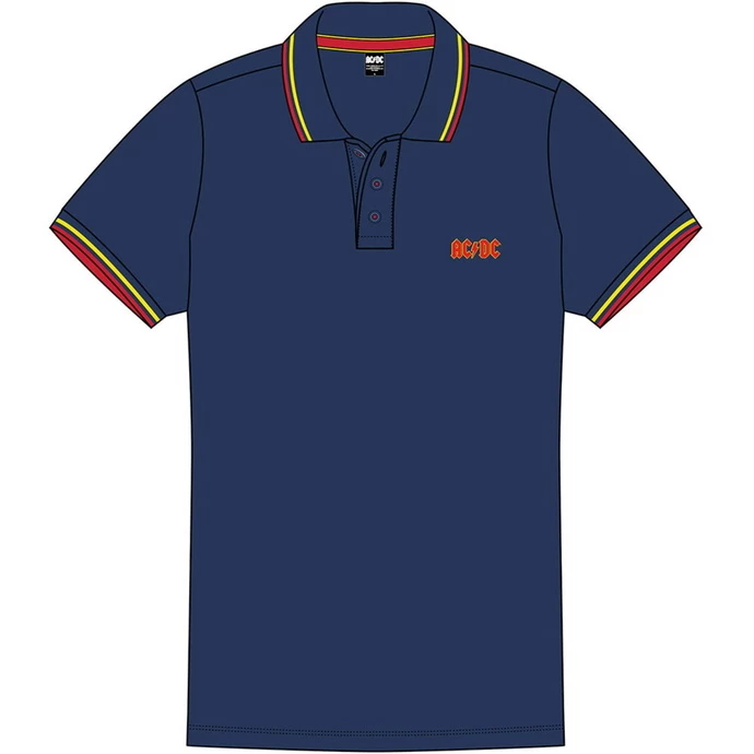 Men's T-shirt AC / DC - Classic Logo - NAVY Polo - ROCK OFF 5 Men's T-shirt AC / DC - Classic Logo - NAVY Polo - ROCK OFF - Image 3