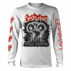 Men's T-shirt With Long Sleeves DESTRUCTION - ETERNAL DEVASTATION - BLACK & WHITE - PLASTIC HEAD