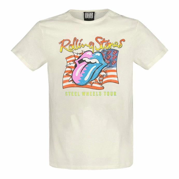 Men's T-shirt THE ROLLING STONES - STEEL WHEELS - VINTAGE WHITE - AMPLIFIED 3 Men's T-shirt THE ROLLING STONES - STEEL WHEELS - VINTAGE WHITE - AMPLIFIED