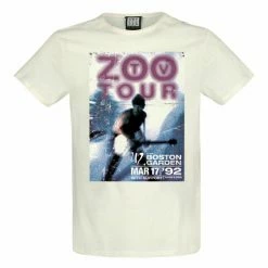 Men's T-shirt U2 - ZOO TV TOUR - VINTAGE WHITE - AMPLIFIED