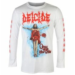 Men's Long-sleeved T-shirt DEICIDE - ONCE UPON THE CROSS - WHITE - PLASTIC HEAD