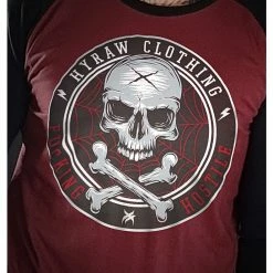 Men's T-shirt With 3/4 Sleeves HYRAW - BLAZON RED -Men T-Shirts Online Store hyraw t shirt homme raglan 34 blazon red 3