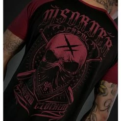 Men's T-shirt HYRAW - DISORDER RED -Men T-Shirts Online Store hyraw t shirt homme raglan disorder red 3