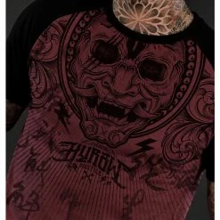 Men's T-shirt HYRAW - SAMOURAI RED -Men T-Shirts Online Store hyraw t shirt homme raglan samourai red 4