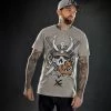 Men's T-shirt HYRAW - SAMOURAI - Graphic -Men T-Shirts Online Store hyraw t shirt homme samourai grey 1