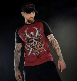 Men's T-shirt HYRAW - SAMOURAI - RED -Men T-Shirts Online Store hyraw t shirt raglan samourai 4