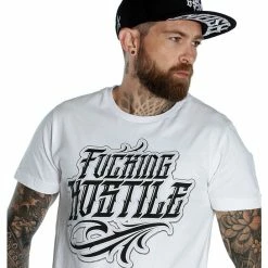 Men's T-shirt HYRAW - Graphic - Fucking H Blanc -Men T-Shirts Online Store hyraw tee shirt blanc homme fucking hostile 4