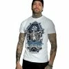 Men's T-shirt HYRAW - Graphic - SKULL AND BONES - WHITE -Men T-Shirts Online Store hyraw tee shirt blanc homme skull and bones white 1