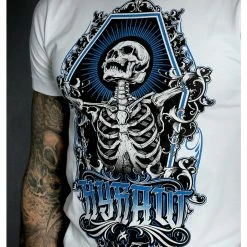 Men's T-shirt HYRAW - Graphic - SKULL AND BONES - WHITE -Men T-Shirts Online Store hyraw tee shirt blanc homme skull and bones white 2
