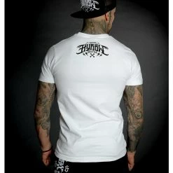 Men's T-shirt HYRAW - Graphic - SKULL AND BONES - WHITE -Men T-Shirts Online Store hyraw tee shirt blanc homme skull and bones white 3