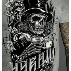 Men's T-shirt HYRAW - Graphic - DEATH AWAITS GRIS -Men T-Shirts Online Store hyraw tee shirt gris homme death awaits 4