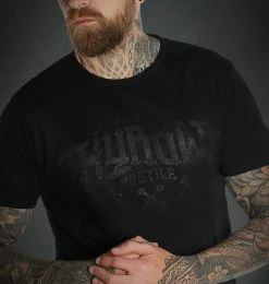 Men's T-shirt HYRAW - BLACK LOGO - ESSENTIALS -Men T-Shirts Online Store hyraw tee shirt homme essential noir logo noir 2