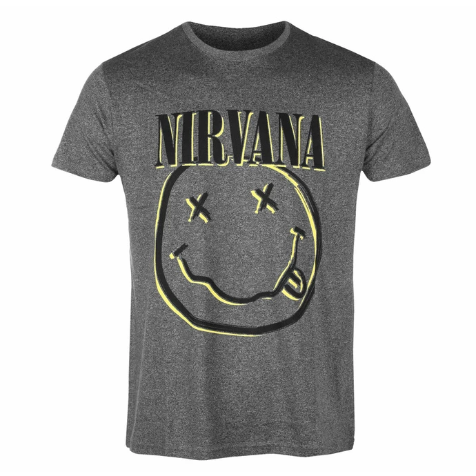 Men's T-shirt Nirvana - Inverse Smiley - BRINDLE - ROCK OFF 3 Men's T-shirt Nirvana - Inverse Smiley - BRINDLE - ROCK OFF