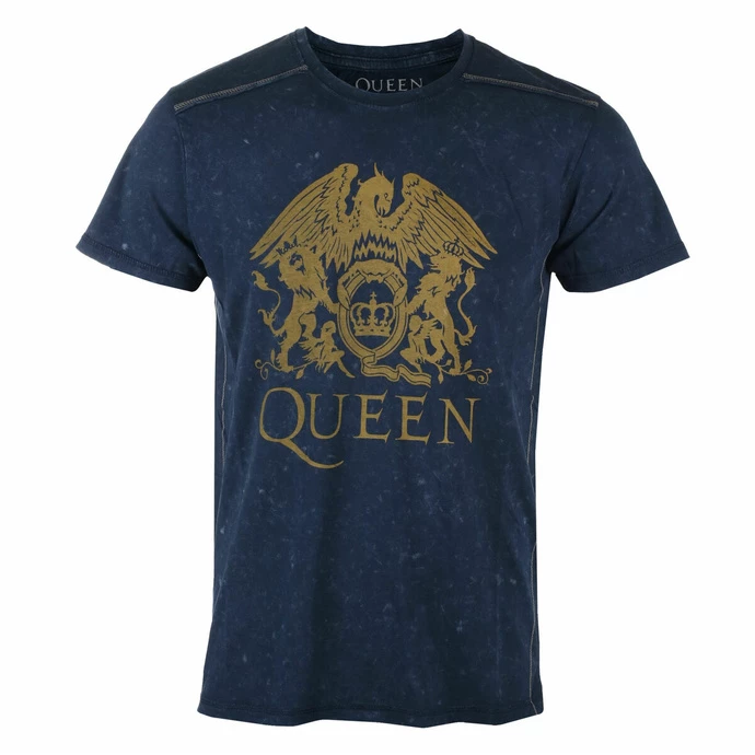 Men's T-shirt Queen - Classic Crest Snow Wash - NAVY - ROCK OFF 3 Men's T-shirt Queen - Classic Crest Snow Wash - NAVY - ROCK OFF