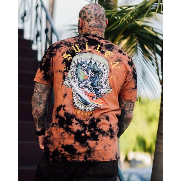 Men's T-shirt SULLEN - NO BITERS - CORAL / BLACK 5 Men's T-shirt SULLEN - NO BITERS - CORAL / BLACK - Image 3