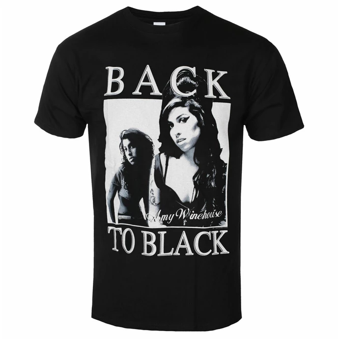 Men's T-shirt Amy Winehouse - Back To Black - BLACK - ROCK OFF 3 Men's T-shirt Amy Winehouse - Back To Black - BLACK - ROCK OFF