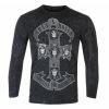 Men's Long-sleeved T-shirt Guns N' Roses - Monochrome Cross - BLACK Dip-Dye - ROCK OFF -Men T-Shirts Online Store sa667