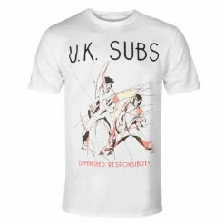 Men's T-shirt UK SUBS - DIMINISHED RESPONSIBILITY - WHITE - PLASTIC HEAD