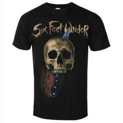 Men's T-shirt SIX FEET UNDER - KNIFE SKULL - BLACK - PLASTIC HEAD