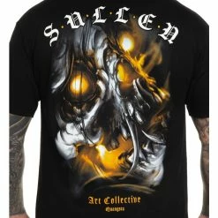 Men's T-shirt SULLEN - FIRE SKULL - BLACK -Men T-Shirts Online Store scm3784 bk 002