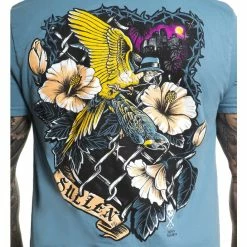 Men's T-shirt SULLEN - STILL OF THE NIGHT - ADRIATIC BLUE -Men T-Shirts Online Store scm4358 15acac