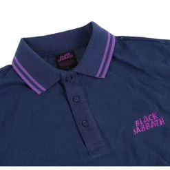 Men's T-shirt Black Sabbath - Wavy Logo - NAVY Polo -Men T-Shirts Online Store ssa 017