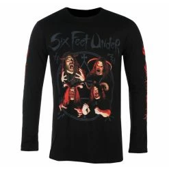 Men's Long-sleeved T-shirt SIX FEET UNDER - ZOMBIE - BLACK - PLASTIC HEAD