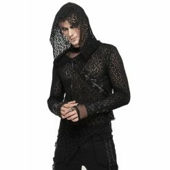 Men's Long-sleeved T-shirt DEVIL FASHION - Linger Punk Mesh