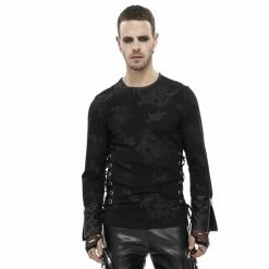 Men's Long-sleeved T-shirt DEVIL FASHION - Lullaby Printed Punk