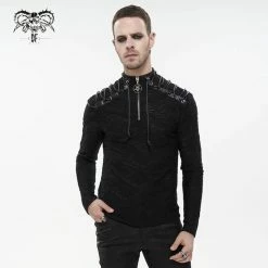 Men's Long-sleeved T-shirt DEVIL FASHION - Cultist Punk Pentagram -Men T-Shirts Online Store tt217 3nd