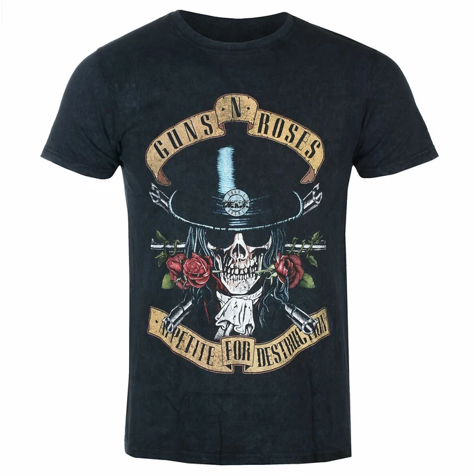 Men's T-shirt Guns N' Roses - Appetite Washed - BL Dip-Dye - ROCK OFF 3 Men's T-shirt Guns N' Roses - Appetite Washed - BL Dip-Dye - ROCK OFF